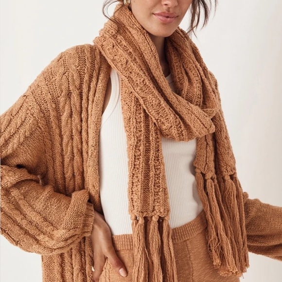 Spell Yellowstone Knit Scarf in Caramel - Picture 2 of 14